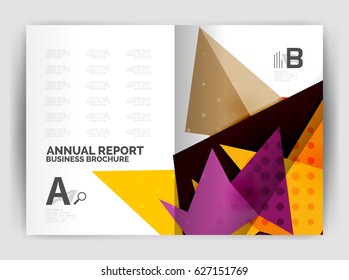 Plantilla de impresión comercial triangular, folleto, folleto o fondo abstracto de portada de revista