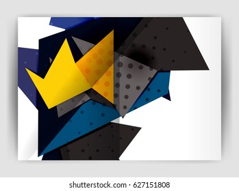 Triangle business print template, brochure, flyer or magazine cover abstract background