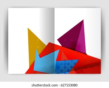 Triangle business print template, brochure, flyer or magazine cover abstract background