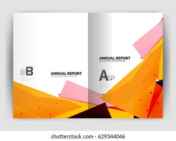 Triangle business print template, brochure, flyer or magazine cover abstract background