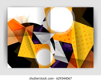 Triangle business print template, brochure, flyer or magazine cover abstract background