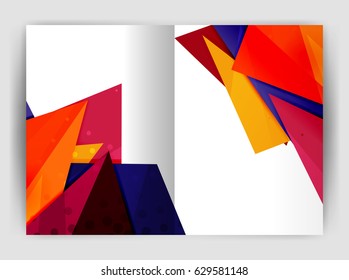 Triangle business print template, brochure, flyer or magazine cover abstract background