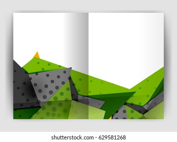 Triangle business print template, brochure, flyer or magazine cover abstract background