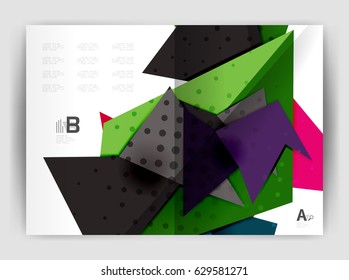 Triangle-Druckvorlage, Broschüre, Flyer oder Magazin, abstrakter Hintergrund