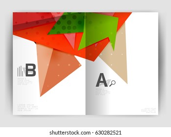 Triangle business print template, brochure, flyer or magazine cover abstract background