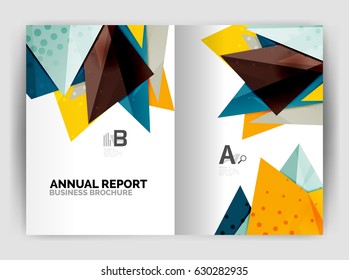 Triangle business print template, brochure, flyer or magazine cover abstract background