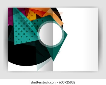 Triangle business print template, brochure, flyer or magazine cover abstract background