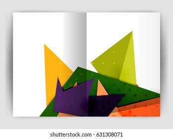 Triangle business print template, brochure, flyer or magazine cover abstract background
