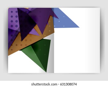 Plantilla de impresión comercial triangular, folleto, folleto o fondo abstracto de portada de revista