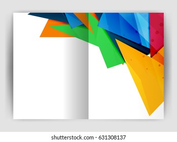 Triangle business print template, brochure, flyer or magazine cover abstract background