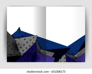 Triangle business print template, brochure, flyer or magazine cover abstract background