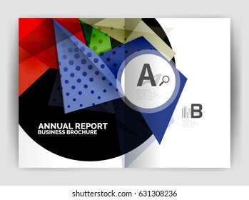 Triangle business print template, brochure, flyer or magazine cover abstract background
