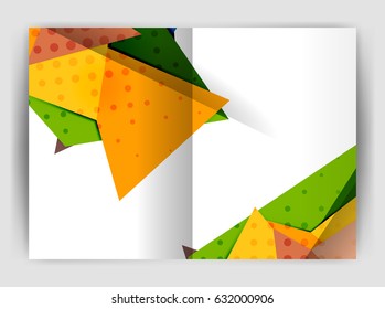 Triangle business print template, brochure, flyer or magazine cover abstract background