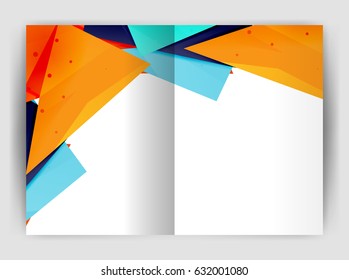 Triangle business print template, brochure, flyer or magazine cover abstract background