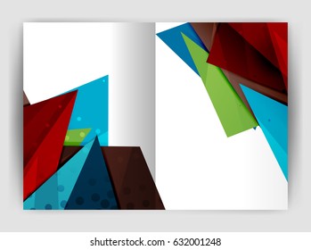 Plantilla de impresión comercial triangular, folleto, folleto o fondo abstracto de portada de revista
