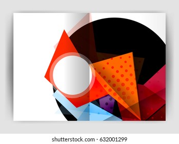 Triangle business print template, brochure, flyer or magazine cover abstract background