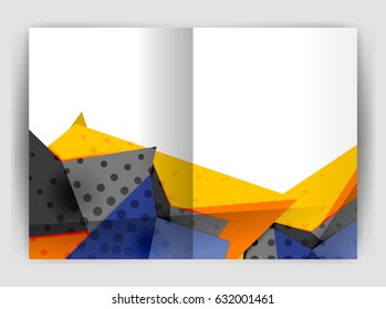 Triangle business print template, brochure, flyer or magazine cover abstract background