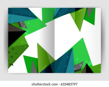 Plantilla de impresión comercial triangular, folleto, folleto o fondo abstracto de portada de revista