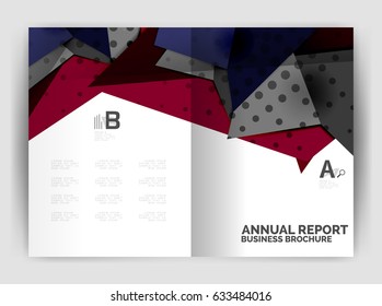 Triangle business print template, brochure, flyer or magazine cover abstract background