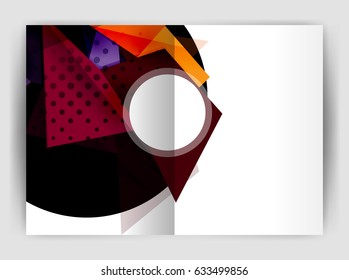 Triangle business print template, brochure, flyer or magazine cover abstract background