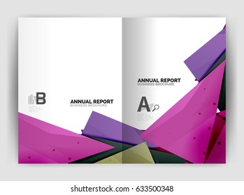 Triangle business print template, brochure, flyer or magazine cover abstract background
