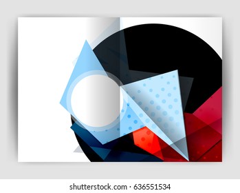 Triangle business print template, brochure, flyer or magazine cover abstract background