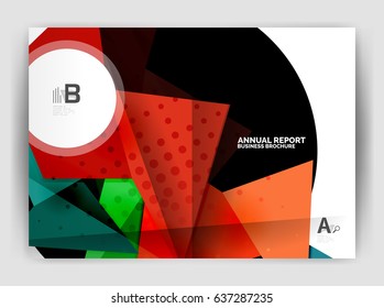 Triangle business print template, brochure, flyer or magazine cover abstract background