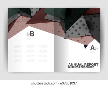 Triangle business print template, brochure, flyer or magazine cover abstract background