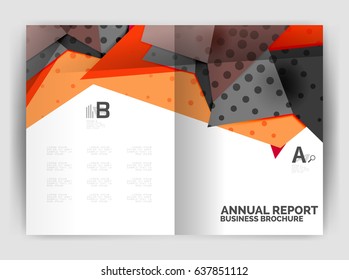 Triangle business print template, brochure, flyer or magazine cover abstract background