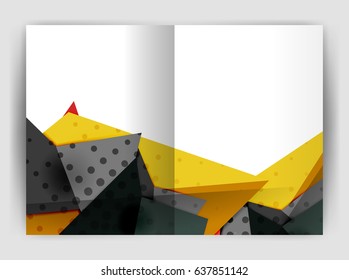 Triangle business print template, brochure, flyer or magazine cover abstract background