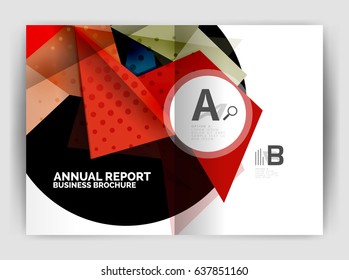 Triangle business print template, brochure, flyer or magazine cover abstract background