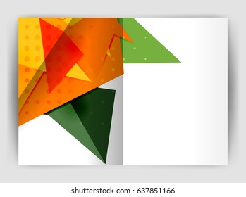 Triangle business print template, brochure, flyer or magazine cover abstract background