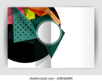 Triangle business print template, brochure, flyer or magazine cover abstract background