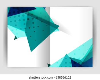 Triangle business print template, brochure, flyer or magazine cover abstract background