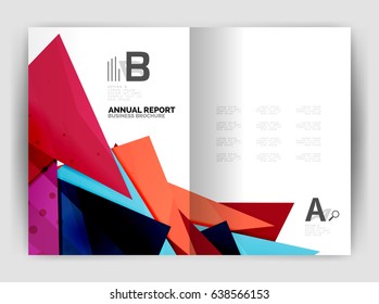 Plantilla de impresión comercial triangular, folleto, folleto o fondo abstracto de portada de revista