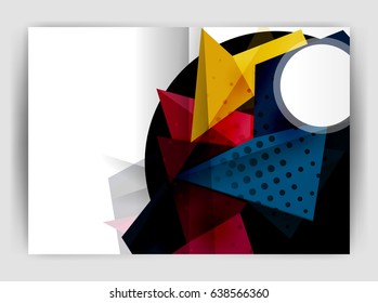 Plantilla de impresión comercial triangular, folleto, folleto o fondo abstracto de portada de revista