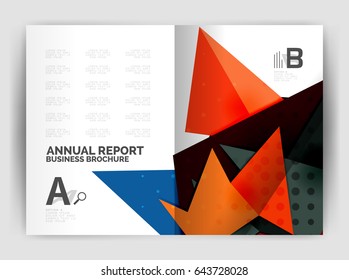 Triangle business print template, brochure, flyer or magazine cover abstract background