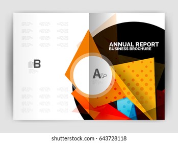 Plantilla de impresión comercial triangular, folleto, folleto o fondo abstracto de portada de revista