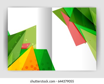 Plantilla de impresión comercial triangular, folleto, folleto o fondo abstracto de portada de revista