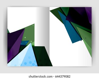 Triangle business print template, brochure, flyer or magazine cover abstract background