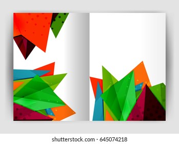 Triangle business print template, brochure, flyer or magazine cover abstract background