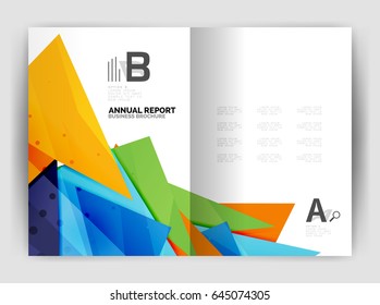 Triangle business print template, brochure, flyer or magazine cover abstract background