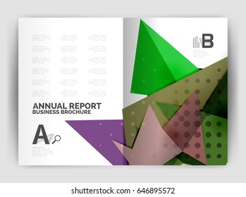Triangle business print template, brochure, flyer or magazine cover abstract background
