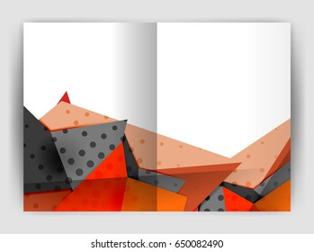 Plantilla de impresión comercial triangular, folleto, folleto o fondo abstracto de portada de revista