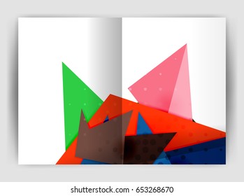 Plantilla de impresión comercial triangular, folleto, folleto o fondo abstracto de portada de revista