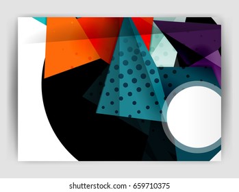 Triangle business print template, brochure, flyer or magazine cover abstract background
