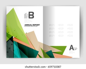 Triangle business print template, brochure, flyer or magazine cover abstract background