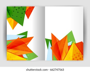 Plantilla de impresión comercial triangular, folleto, folleto o fondo abstracto de portada de revista