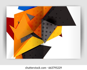 Plantilla de impresión comercial triangular, folleto, folleto o fondo abstracto de portada de revista