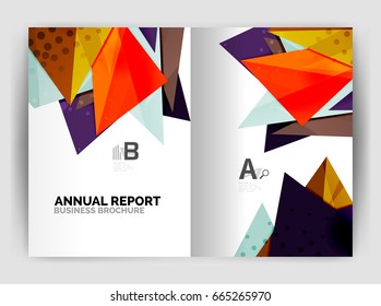 Triangle business print template, brochure, flyer or magazine cover abstract background